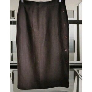 Vintage 80's Ann Taylor Finity Midi Skirt Size 12 Dark Brown 100% Tissue...